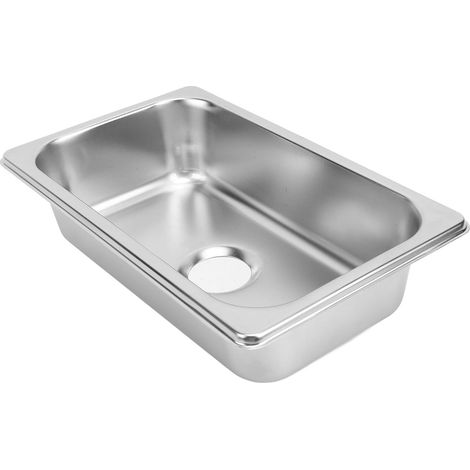 Évier rectangulaire en acier inoxydable 304 pour camping-car, 26,5 x 16,2 x 6,5 cm, avec bonde de 40 mm, pour bateaux, caravanes, yachts et embarcations (Dessin de polissage GR‑1465) (1/5)