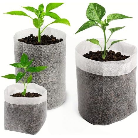 Sacs de semis adaptés aux semis (lot de 10) — Sacs à plantes en tissu non tissé, fournitures adaptées au potager et sacs de repiquage (10 x 10 cm) (1/5)