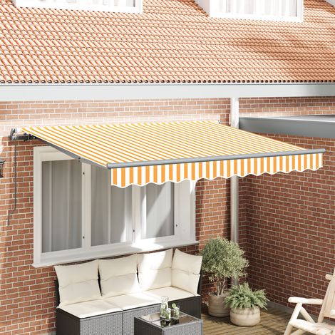 Einziehbare Markise Gelb 300 x 200 cm Stoff vidaXL (1/5)