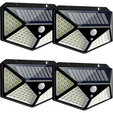 Farol Solar Exterior - 100 Led - 3 Modos Sensor PIR - Ángulo Iluminación 270° - IP65 - Para Jardín Terraza Garaje Patio - 1 Unidad (1/5)