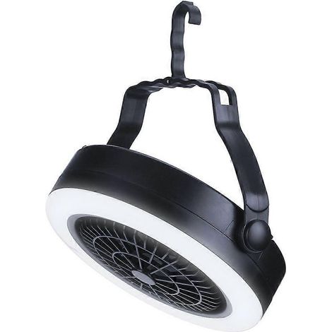 Lampe de camping LED USB 3 en 1 avec ventilateur de tente (lot de 3), noire - Portable et pratique (1/5)