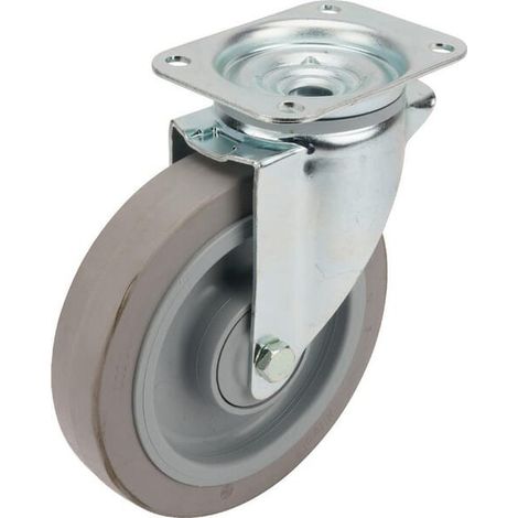 Roulettes pivotantes à bandage en caoutchouc élastique TENTE 3470UFP200P63