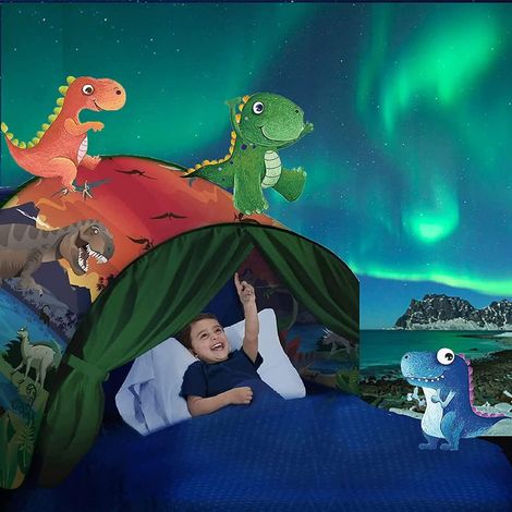 Children's bed tent, space bed tent for boys, pop-up play tent for children with bunk beds, cabin bed for children 4 (1/5)