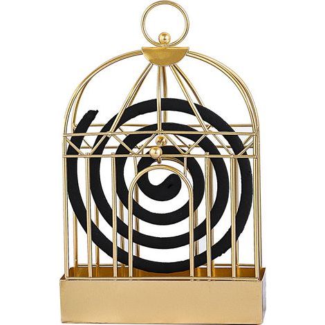 Mückenschutzspiralenhalter, Anti-Mücken-Spulenhalter, Mücken-Räucherstäbchenhalter, Anti-Mücken-Räucherstäbchenhalter aus Edelstahl, für Haus und Garten (Gold) (1/5)