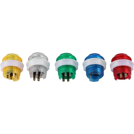 Ensemble de 5 boutons-poussoirs lumineux à LED avec micro-interrupteur pour jeux d'arcade