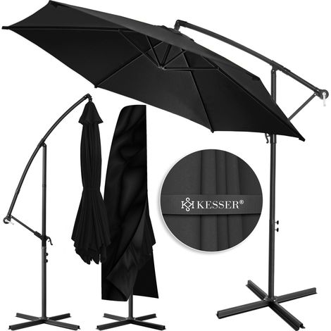 KESSER® Ombrellone a semaforo in alluminio Ø300cm-350cm con meccanismo a manovella Protezione UV alluminio rivestimento idrorepellente - Ombrellone Protezione Ombrellone da giardino Ombrellone mercato 300cm (de), Anthrazit (de) (1/5)