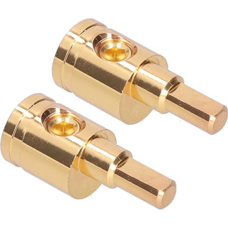 Juego de 2 conectores reductores de cable chapados en oro de cobre puro 0GA para modificación de amplificadores de audio de automóviles (1/5)