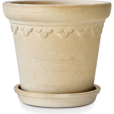YOSE LIFE Weiße Blumentopf Übertopf 100% natürlichem Töpferton mit Untersetzer