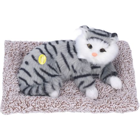 Ornement Chat Mignon en Peluche avec Charbon Actif pour Décoration Intérieure et Voiture - Design Réaliste Bleu (1/5)