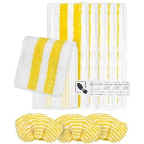 Set mit 9 Mikrofasertüchern, kompatibel mit Kärcher Dampfreinigern SC2, SC3, SC4, SC5, Waschbares Dampfreiniger-Zubehörset (6 Tücher + 3 Hauben)