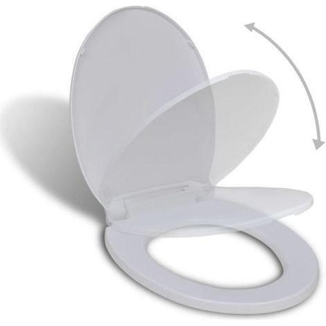 Abattant WC à fermeture en douceur Blanc Ovale - The Living Store (1/5)