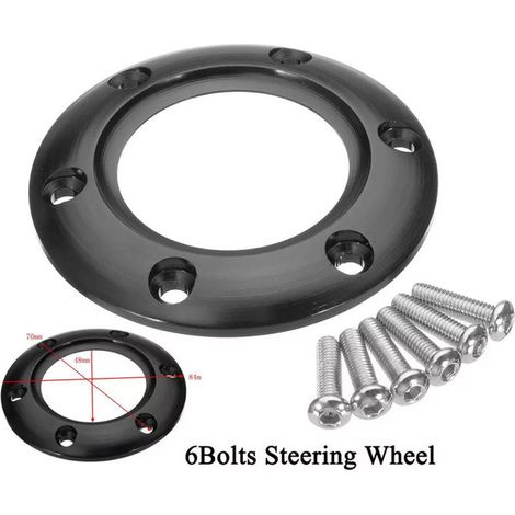 Bague d'adaptation de fixation pour bouton de klaxon de volant à 6 trous pour cache-bouton MOMO/NRG avec 6 boulons (1/5)