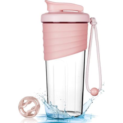 Shaker per proteine da 700 ml, shaker per proteine con sfera miscelatrice, borraccia shaker per bevande proteiche, integratori alimentari in polvere, borraccia sportiva senza BPA