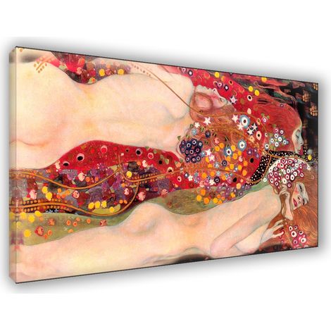 Lupia - Quadro su Tela il Meglio dell'Arte, 45x75 cm SERPENTE D ACQUA - KLIMT, Riproduzione d'Arte su Tela, Montato su Telaio in Legno 3 cm, Made in Italy (1/4)
