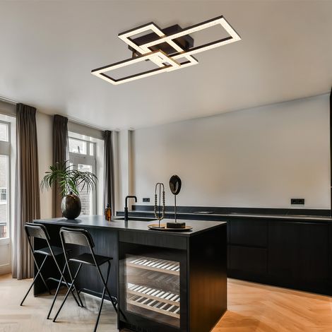 Plafonnier LED cristaux plafonnier salon lumière mobile L 61 cm