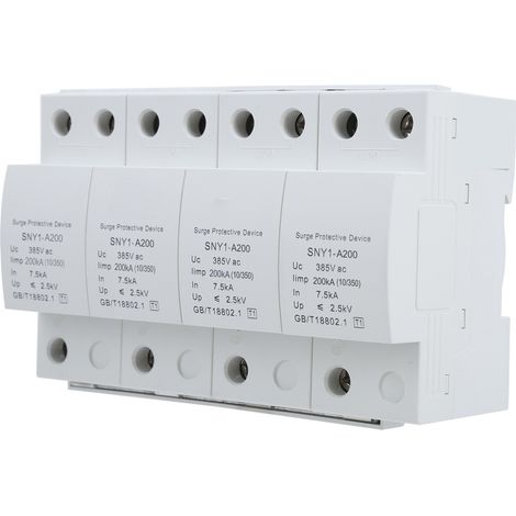 Parafoudre 4P, disjoncteur de protection contre la foudre, usage domestique 385 VCA (200 kA) (1/5)