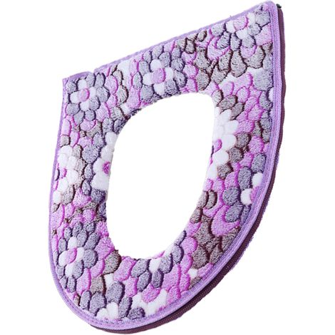 Tapis De Siège De Toilette - 43 X 36 Cm - Fermeture Éclair Complète - Face En Molleton - Dos En Pu Imperméable - Lavable En Machine - 1 Pièce (1/5)