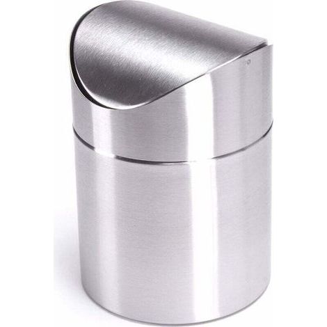 Candyse Tischmülleimer, Küchenmülleimer, Kosmetikmülleimer, Stahl-Schwingdeckel (1/3)