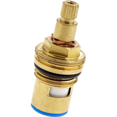 Tête de Robinet Céramique en Laiton Disque Robinet Insert Gland Cartridge 1/4 Quart de Tour 20 Dents G 1/2" Remplacement Accessoires (1/5)