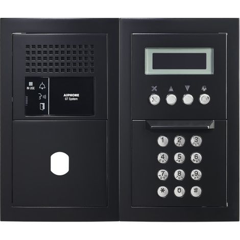 Platine audio modulaire, défilement, finition noir, avec emplacement Vigik 200469 - AIPHONE GTBAHSBMB