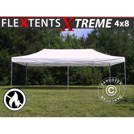 Pop up gazebo FleXtents Xtreme 50 4x8 m White, Flame retardant