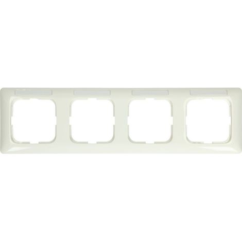 Busch-Jaeger Marco embellecedor con ventana, horizontal con campo de rotulación 4 veces blanco alpino - Reflex SI Linear (1734 NSKA-214), 2CKA001754A4064