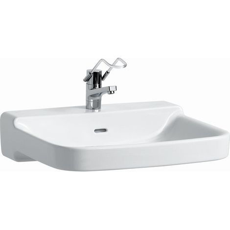 Lavabo PRO LIBERTY 650 x 550 mm, sans obstacle sans trou pour robinet, avec trop-plein blanc LAUFEN