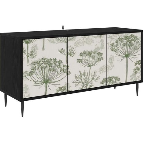 TV-Schrank GOTHA 102 x 33 x 51 cm Schwarz Eichen-Optik vidaXL (1/5)