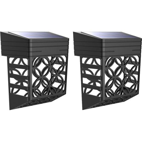 Lampes solaires pour terrasses avec poteaux en vinyle et en bois, lampes décoratives solaires étanches, construction robuste en ABS avec positions réglables et installation facile.-AquaForge