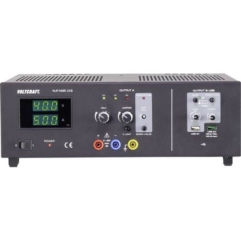 VOLTCRAFT VLP-1405 USB Alimentatore da laboratorio regolabile 0 - 40 V 0.01 - 5 A 233 W OVP Num. uscite 3 x (1/4)