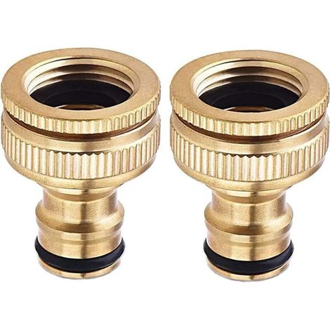 BDD 2-teiliges Set aus Gartenschlauch und -verbinder aus reinem Kupfer, Gartenschlauch- und Armaturenset, Zubehör für Gartenschlauchverbinder, 20-mm-/25-mm-Wasserschlauchverbinder, Gartensprenger (1/4)