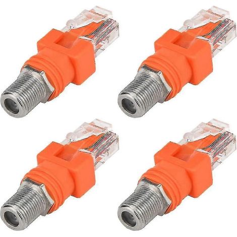 Adaptateurs coaxiaux vers Ethernet, lot de 4 convertisseurs RF femelle coaxiale vers RJ45 mâle, adaptés aux testeurs de ligne - tt (1/5)