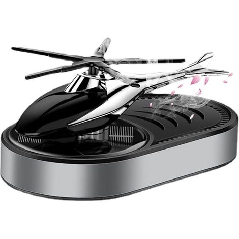 Pot de senteur solaire de voiture-énergie solaire-rotation hélicoptère design diffuseur d'aromathérapie pour huiles essentielles, rotation voiture diffuseur de parfum ornement,Argent (1/3)