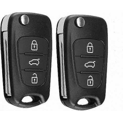 Housse de télécommande 3 boutons pour Hyundai et Kia, étui de clé 2 pièces compatible i10, i20, i30, ix20, Sportage, Cee’d, Soul, coque de remplacement robuste. (1/5)