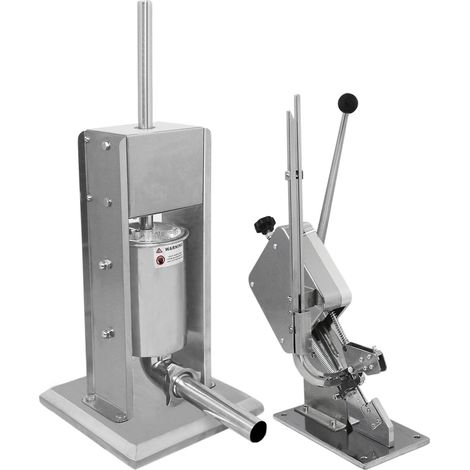 Embutidora de Salchichas Comercial 7L de Acero Inoxidable, llenadora Rellenadora Manual de Salchichas con 2000 Clips y 5 Embudos Gratis Máquina Hacer Salchichas Caseras Maquina de Cocinar Salchichas