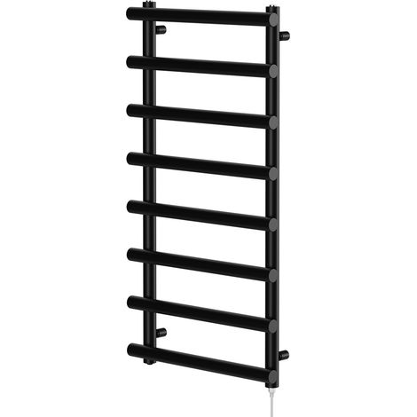 Colore Finley Matt Black 1150mm x 600mm Designer Electric Heated Towel Rail (1/5)