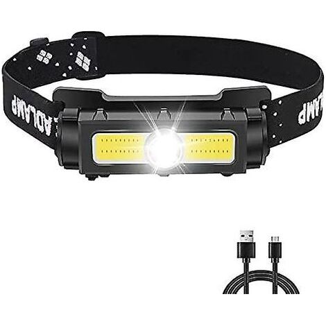 LaBlanc - Potente linterna frontal de 1000 lúmenes, recargable por LED, con luz roja y blanca, imán extraíble y 7 modos de iluminación para correr, acampar y pescar.