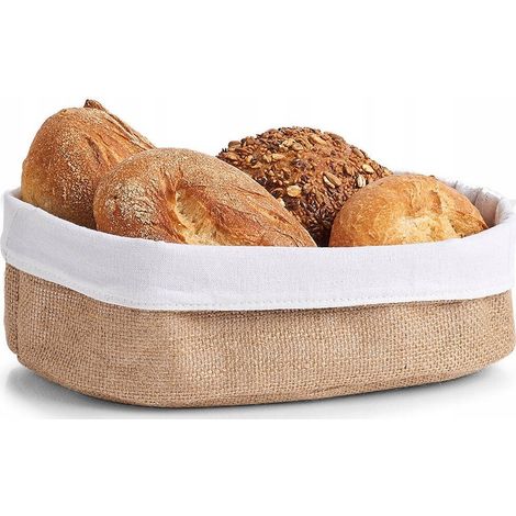 Cesta de pan zeller yute algodón 26x18 cm flexible (1/3)