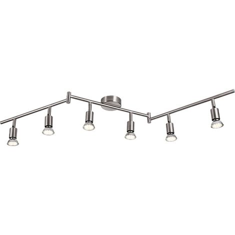 Plafonnier LED 6 Spots Orientables Argent 102CM (1/4)