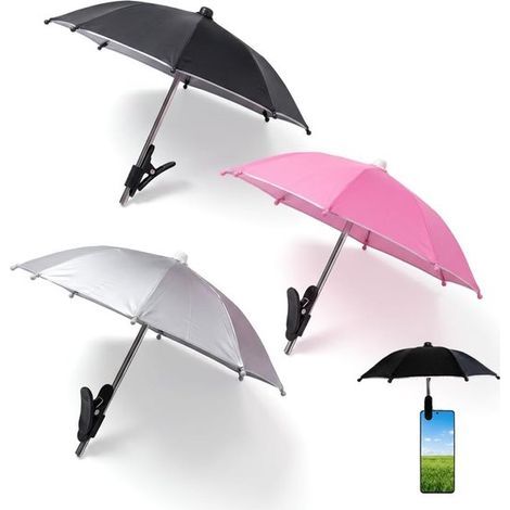 3-teiliger Handy-Regenschirm mit Clip – Sonnenschutz für Smartphones – Handyhalterung mit Sonnenschutz (1/5)