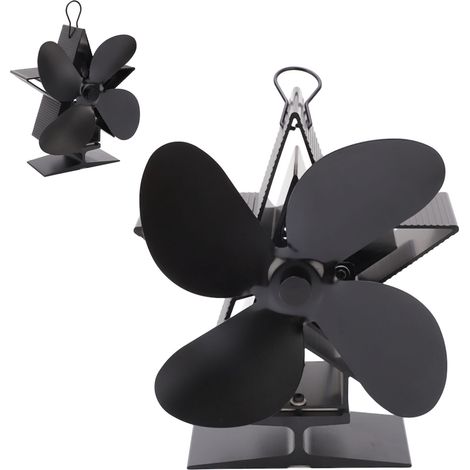 Ventilateur de Cheminée à Énergie Thermique, 4 Pales Silencieuses, Haute Résistance pour Poêle à Bois et Insert