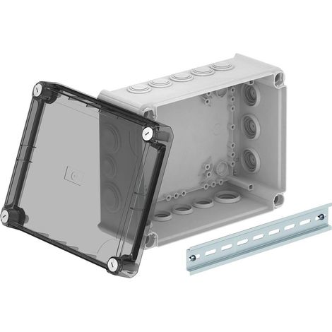 OBO Bettermann Kabelabzweigkasten mit hohem transparentem Deckel 240x190x115 Polypropylen / Polycarbonat lichtgr..., 2007756