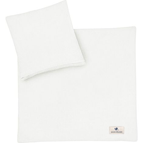 Parure de lit pour Enfant 80 x 80 cm + 35 x 40 cm - 2 pièces - Housse de Couette et taie d'oreiller - 100% Mousseline de Coton - avec Fermeture éclair (1/5)