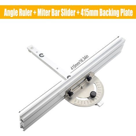 Délai d'angle + rail de guidage + dossier de 415 mm Poussoir d'angle pour scie circulaire, poignée de poussée pour le travail du bois, équerre inversée pour scie à ruban, rail de guidage, dossier, acc (1/5)
