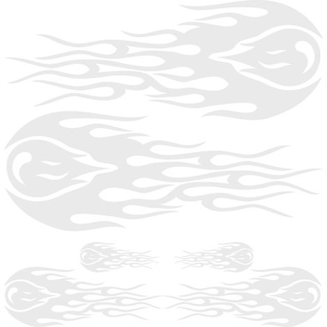 Car Door Side Sticker Flame Style Waterproof Self Adhesive Car Body Decal for RV Yacht Truck Pickup SUV White (1/5)