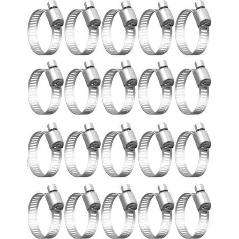 20 Pièces Collier De Serrage Tuyau, Collier De Serrage Tuyau Réglable 32-50mm, 304 Collier De Serrage Inox, Collier Serrage Métallique, Pour Tuyau, Home Gaz, Famille Tuyau D'eau, Câble, Robin--