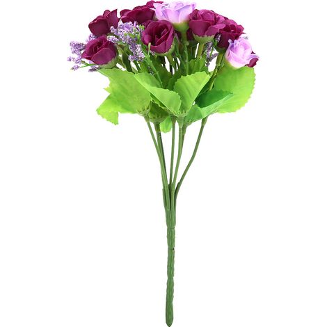 Bouquet De Mariage Fleurs Artificielles En Soie 21 Tiges Décoration Intérieure Et Extérieure Violet (1/5)