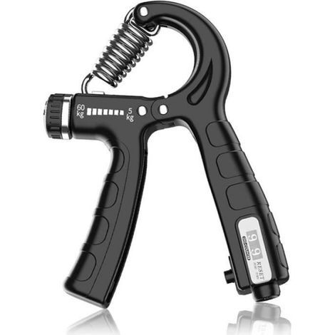 Muscleur Main - - Ajustable 5-60 kg - Comptage - Noir - Pour Adultes (1/5)