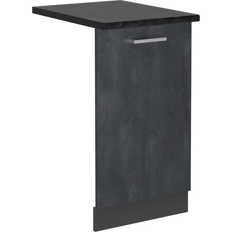 Façade de lave-vaisselle R-Line, Béton noir, 45cm , PT Anthracite, Vicco