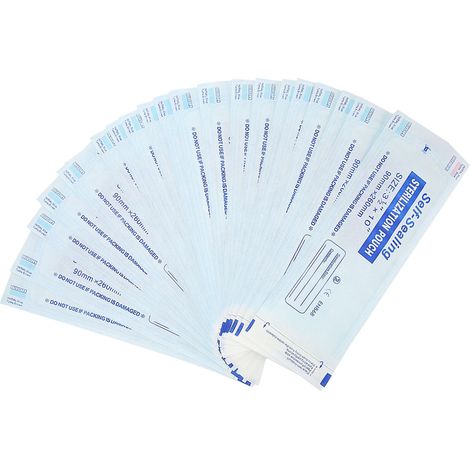 200 selbstklebende Autoklavierbeutel für die zahnärztliche Sterilisation (90x260mm) (1/5)